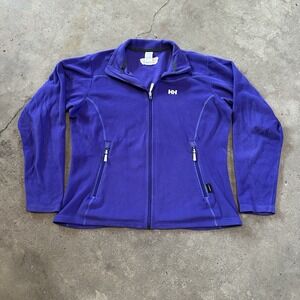 HELLY HANSEN Fleece 16 Purple Womens Full Zip Embroidered Logo Zip Pockets XL